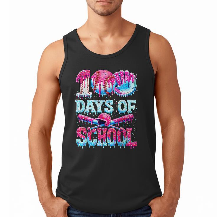 Survived 100 Days Of School Baseball Ice Cream Drip Boy Kids Men Tank Top