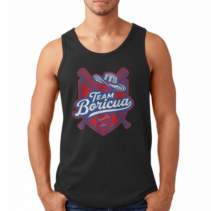 Team Boricua Puerto Rico Baseball Coqui Frog Pava Hat Fan Men Tank Top