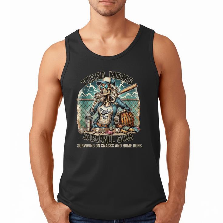 Tired Mom's Baseball Club Surviving On Snacks And Home Runs Men Tank Top