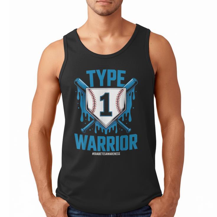 Type 1 Warrior Diabetes Awareness Baseball Enthusiasts Men Tank Top