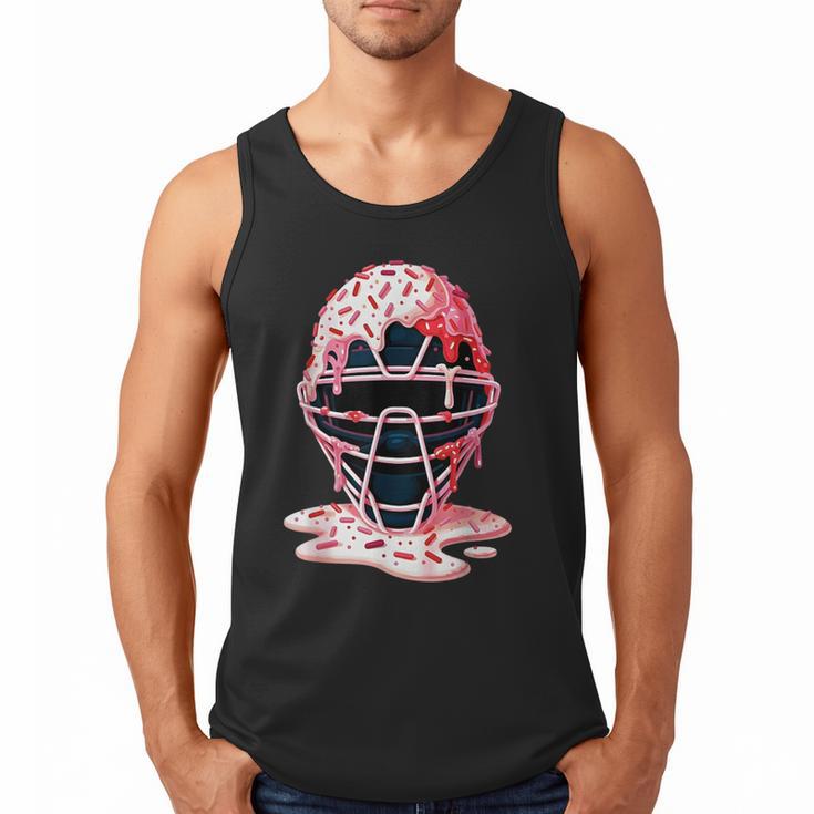 Valentine Baseball Catcher Mask Ice Cream Drip Tee For Boys Men Tank Top