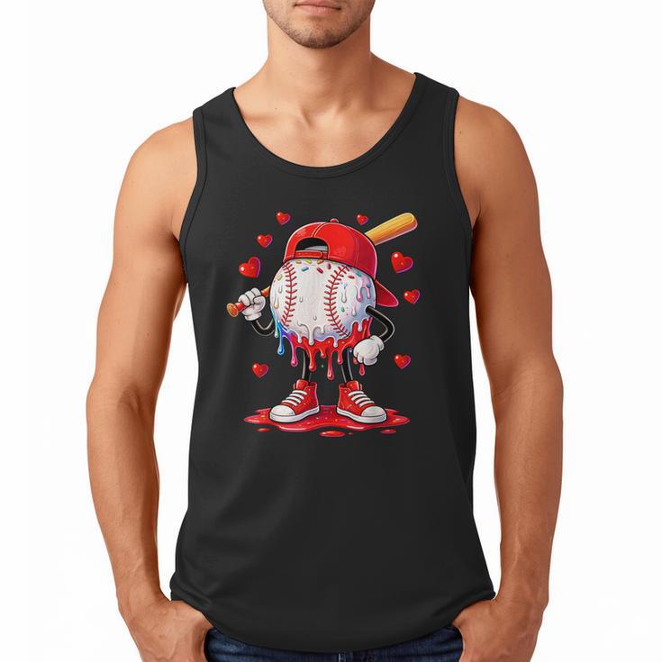 Valentine Baseball Heart Drip Sport Love Valentines Day Boys Men Tank Top