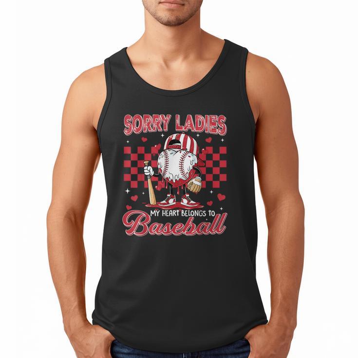 Valentine My Heart Belongs Baseball Lover Boy Men Men Tank Top