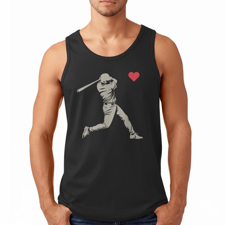 Valentines Day Baseball Batter Silhouette Heart Men Boy Kids Men Tank Top