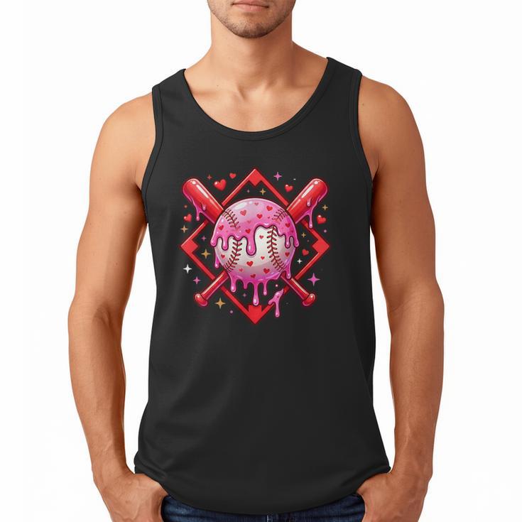 Valentines Day Baseball Boys Ice Cream Drip Heart Youth Kids Men Tank Top
