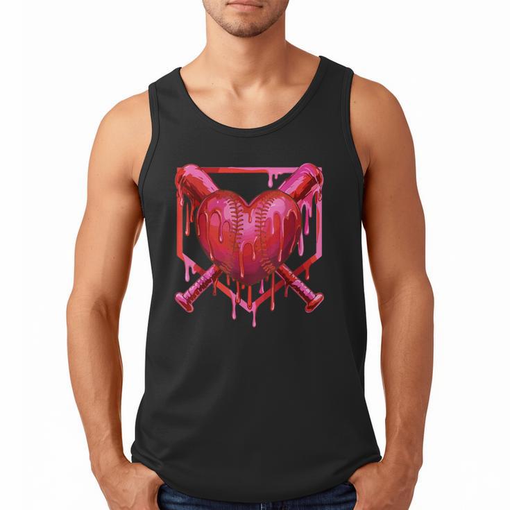 Valentines Day Baseball Red Heart Dab Boys Girls Kids Men Tank Top