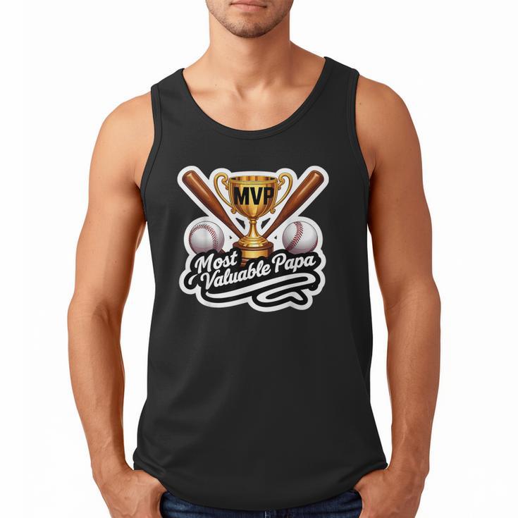 Most Valuable Papa Baseball Dad Coach Player Father's Day Men Tank Top
