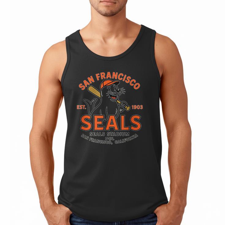 Vintage San Francisco Seals California Baseball Logo Men Tank Top