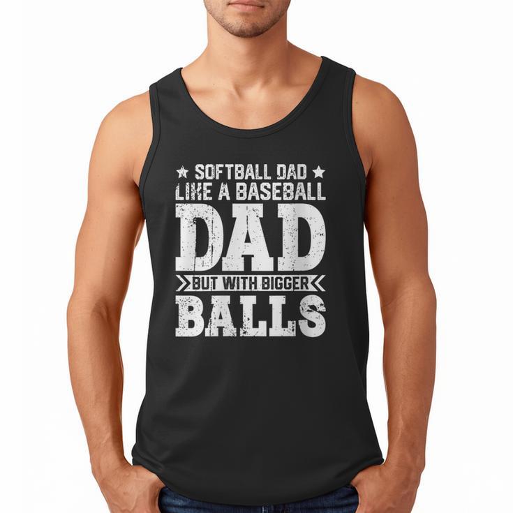 Vintage Softball Dad Like A Baseball Dad Fathers Day Men Tank Top