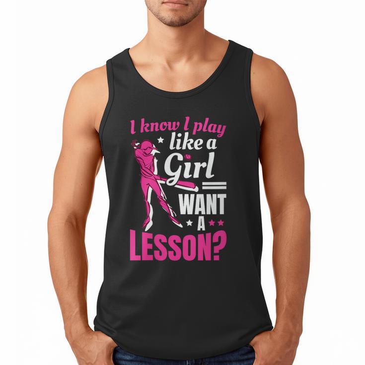 Women's Play Like A Girl Softball Baseball Girls Men Tank Top