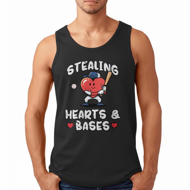 Women's Valentines Day Baseball Stealing Hearts Bases Boys Kids Men Men Tank Top