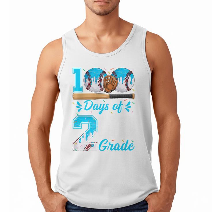 100 Days Of 2nd Grade Baseball 100th Day Of School Boys Kids Men Tank Top