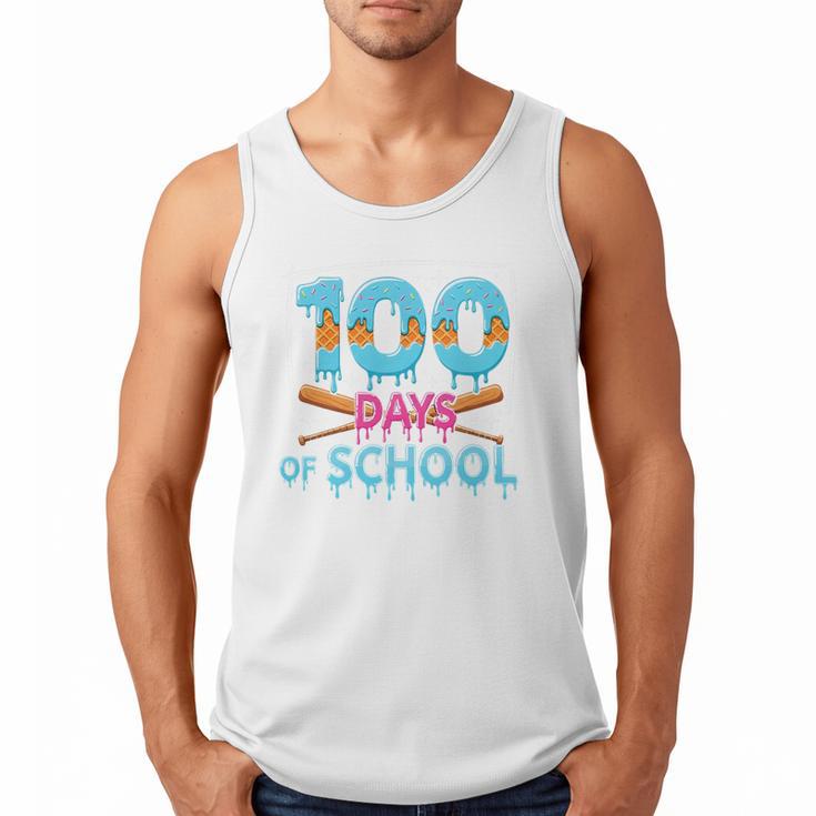100 Days Of School Drip Ice Cream Baseball For Teacher Kids Premium Tri-Blend Men Tank Top