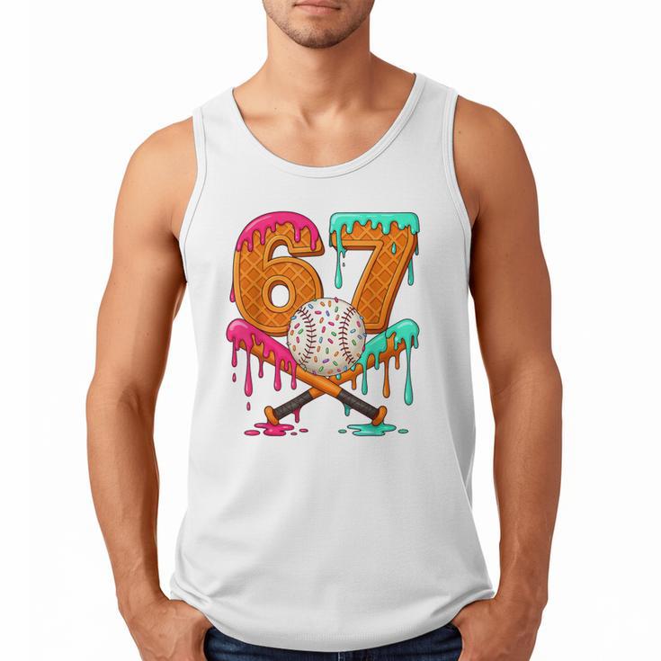 67 Ice Cream Drip Baseball Number 67 Player 67th Birthday Men Tank Top