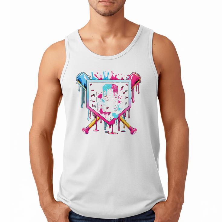 9th Birthday Boys Baseball Ice Cream Drip Boys Baseball Men Tank Top