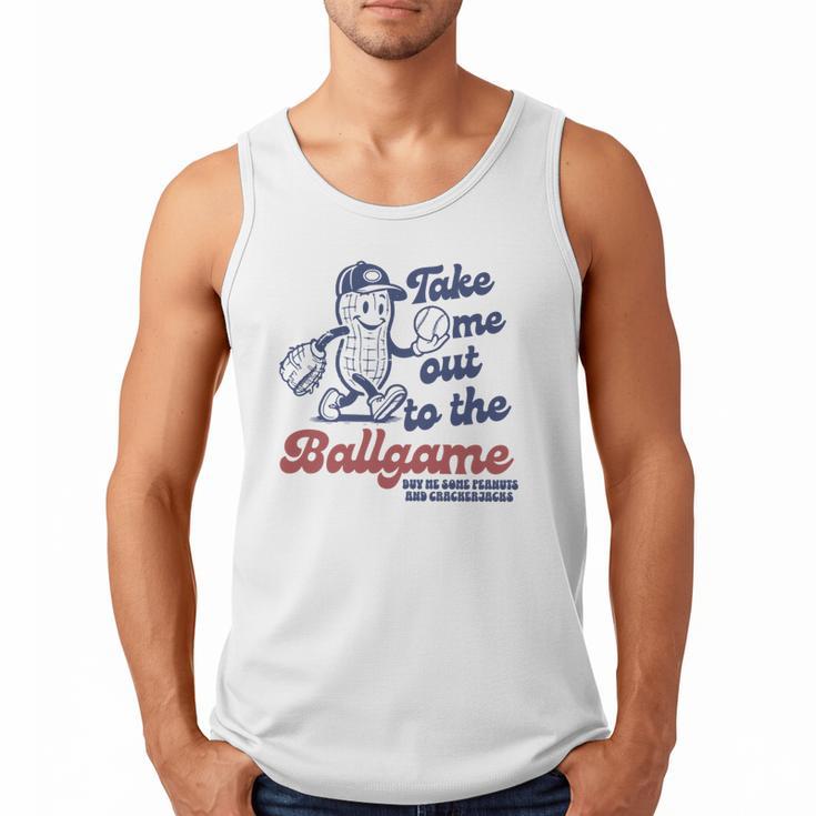 Take Me Out To The Ball Game Retro Peanuts Baseball Sports Men Tank Top