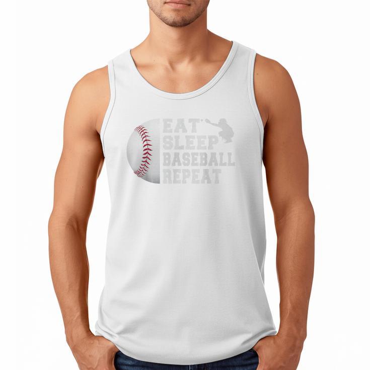 Baseball Catcher Eat Sleep Repeat Youth Boys Men Men Tank Top
