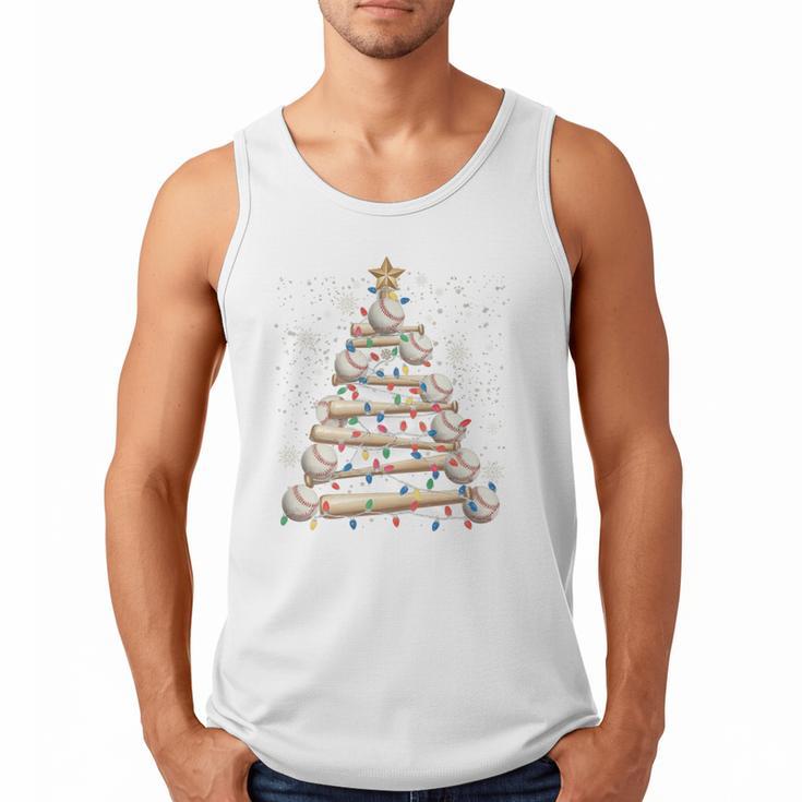 Baseball Christmas Tree Light Xmas Tees Boys Kids Men Men Tank Top