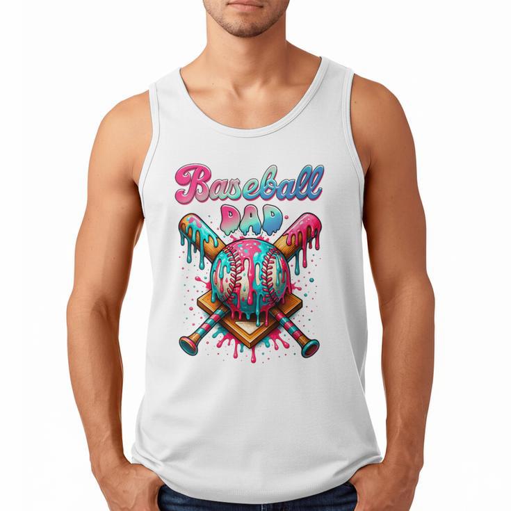 Baseball Dad Game Day Vibes Ice Cream Drip Baseball Daddy Men Tank Top