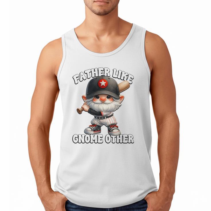 Baseball Dad Gnome For Baseball Grandpa Fathers Day Premium Tri-Blend Men Tank Top