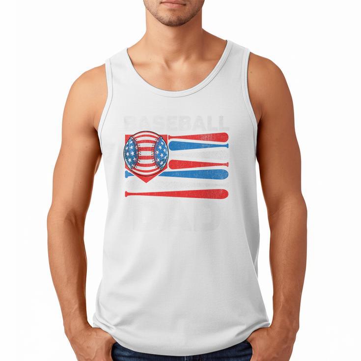 Baseball Dad For Men American Flag 4th Of July Fathers Day Premium Men Tank Top