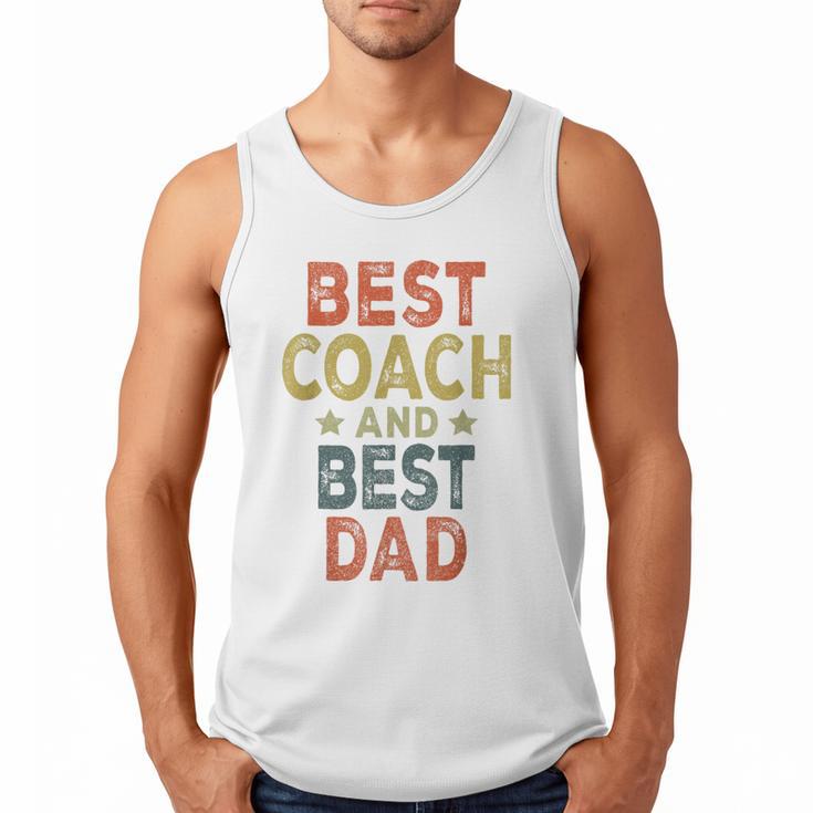 Baseball Dad For Men Vintage Best Coach And Best Dad Men Tank Top
