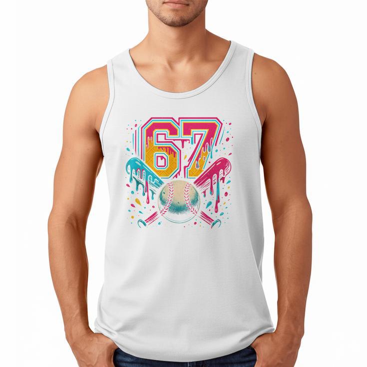 Baseball Drip 6 7 Number 67 Six Seven Meme Boys Kids Men Tank Top