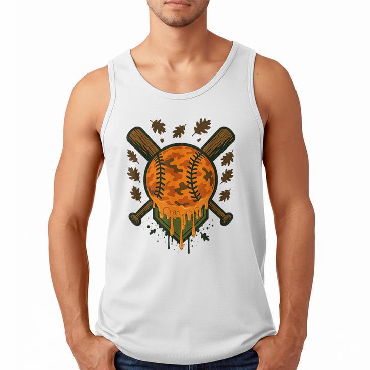 Baseball Drip Ice Cream Dripping Blaze Hunter Orange Camo Men Tank Top