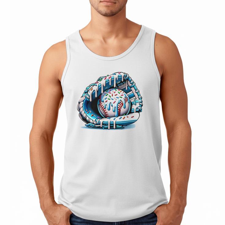 Baseball Drip Ice Cream Sprinkles Baseball Glove Premium Tri-Blend Men Tank Top