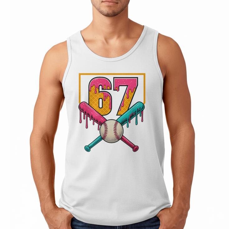 Baseball Ice Cream Drip Number 67 Player 67th Birthday Premium Tri-Blend Men Tank Top Baseball Ice Cream Drip Number 67 Player 67th Birthday Premium Tri-Blend Men Tank Top