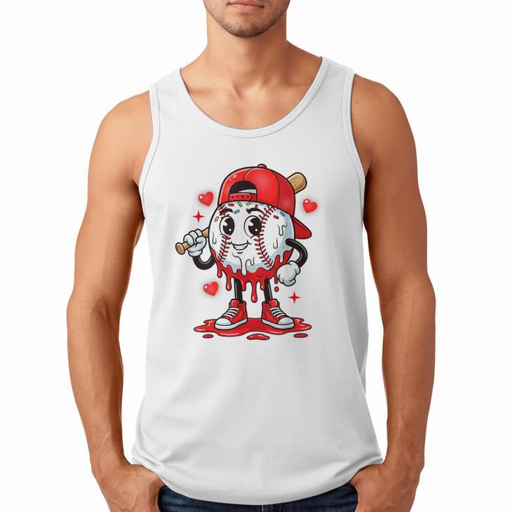 Baseball Ice Cream Valentine Dripping Game Day Men Boys Kids Men Tank Top