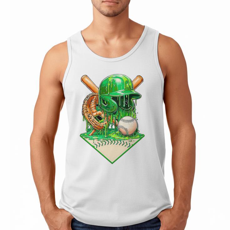 Baseball Life Style Ice Cream Drip Green Premium Tri-Blend Men Tank Top