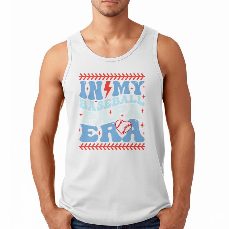 In My Baseball Papa Era Groovy Baseball Dad Family Matching Premium Men Tank Top