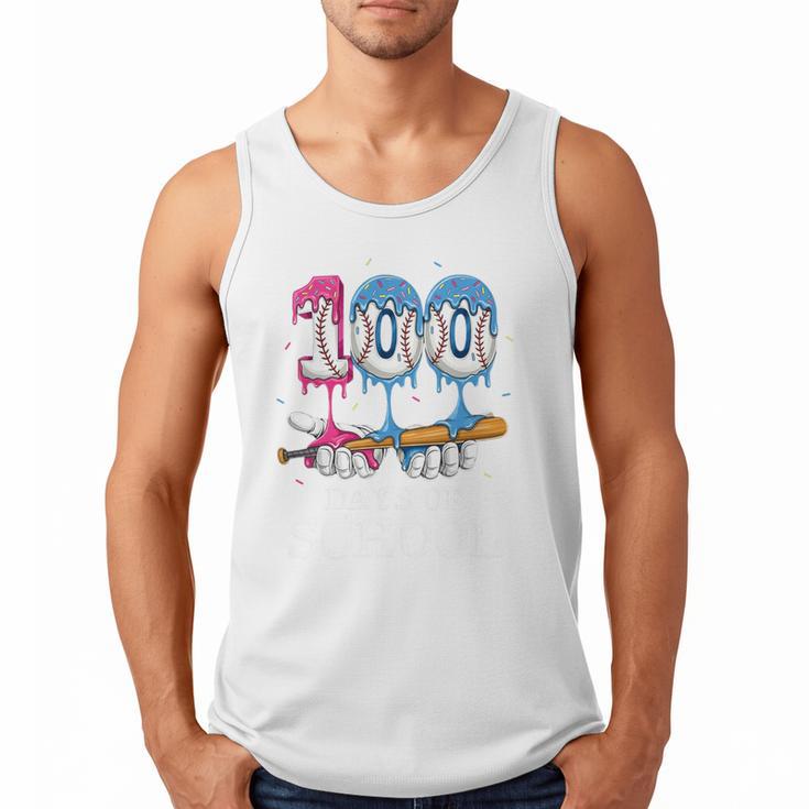 Baseball Player 100 Days Of School Sports Ice Cream Drip Premium Tri-Blend Men Tank Top