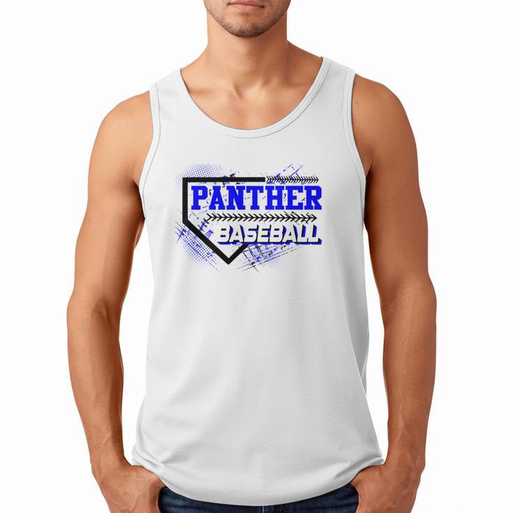 Blue Panther Baseball Home Plate Game Day Mascot Panther Men Tank Top