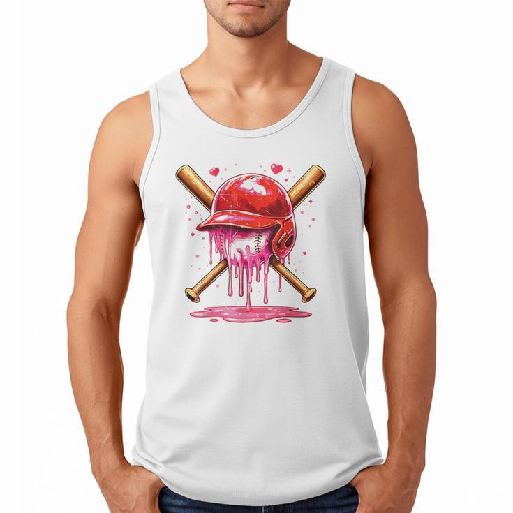 Boys Valentine Day Baseball Helmet Drip Ice-Cream Youth Kids Men Tank Top