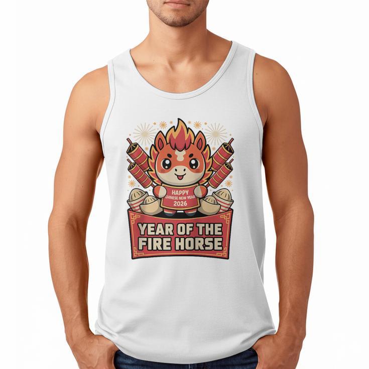 Chinese New Year 2026 Fire Horse Celebration Raglan Baseball Tee Men Tank Top