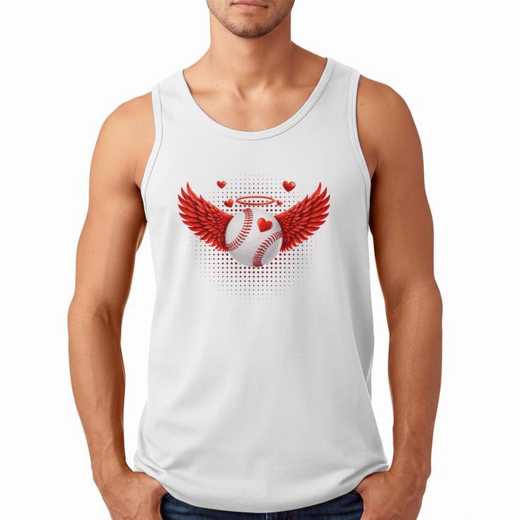 Cute Baseball &Cupid Wings Happy Valentines Boys Men Men Tank Top