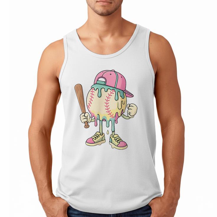 Cute Baseball Ice Cream Drip For Girls & Boys 2 Sides Men Tank Top
