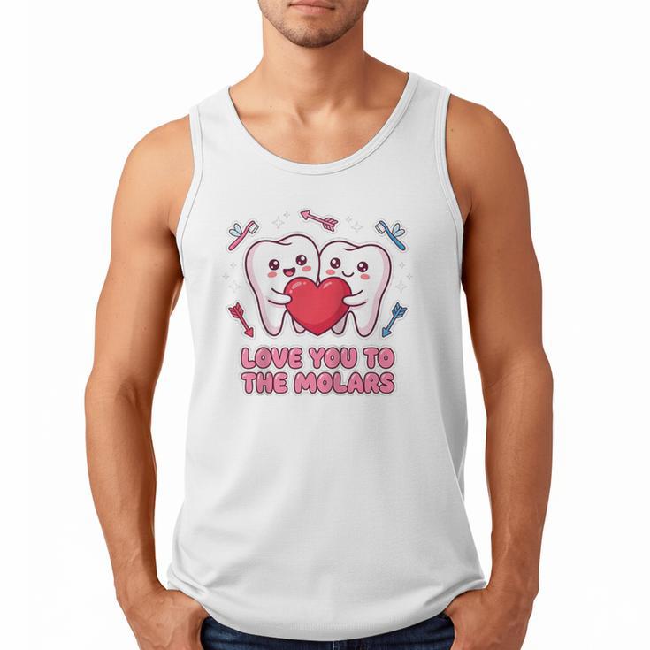 Cute Dentist Valentine Love You To The Molars Teeth Pun Raglan Baseball Tee Men Tank Top