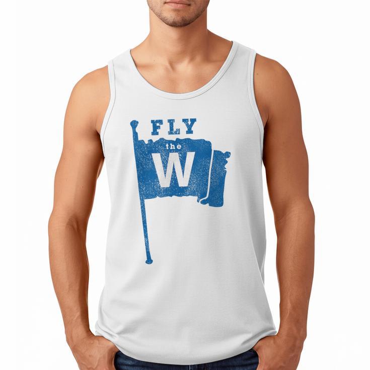 Fly The W Chicago Baseball Winning Flag Distressed Premium Tri-Blend Men Tank Top