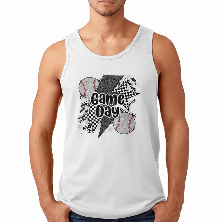 Game Day Baseball Retro Checkered Baseball Men Tank Top