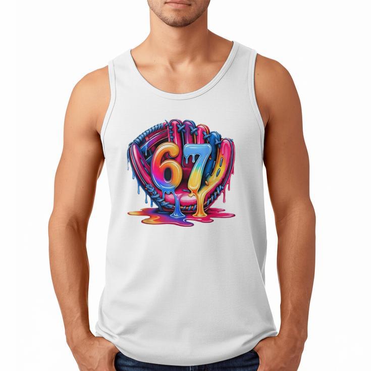 Gen Alpha Slang Ice Cream Drip Six Seven 67 Baseball Catcher Men Tank Top