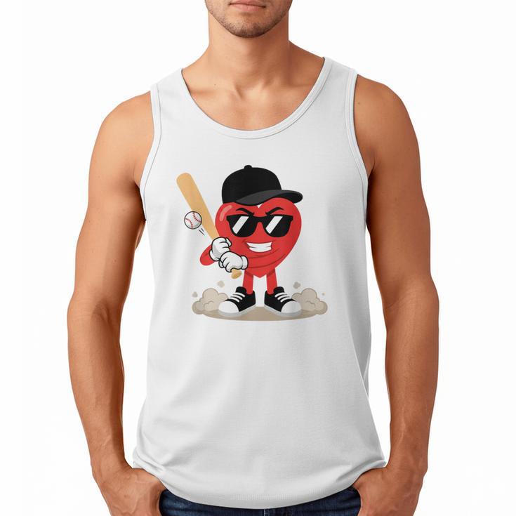 Heart Playing Baseball Valentine Baseball Men Tank Top