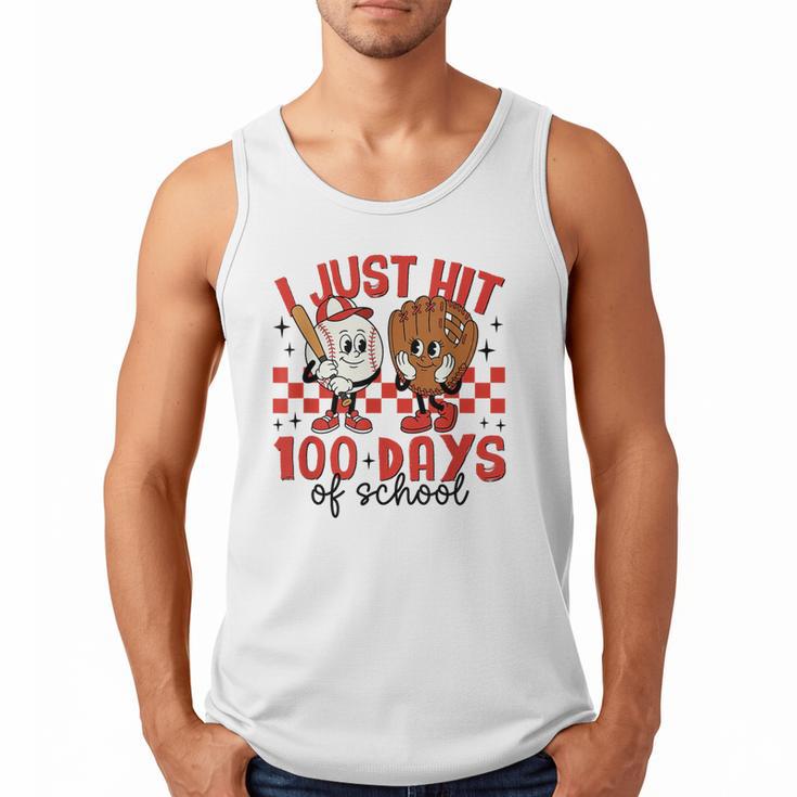 I Just Hit 100 Days Of School Baseball 100th Day Teacher Kid Men Tank Top