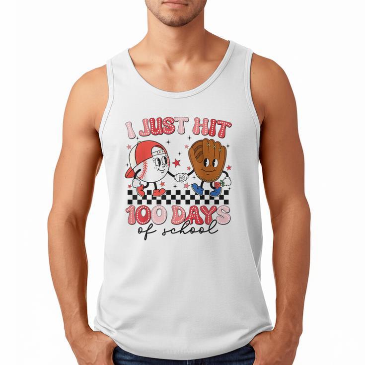 I Just Hit 100 Days Of School Baseball Boy Girl Teacher Men Tank Top I Just Hit 100 Days Of School Baseball Boy Girl Teacher Men Tank Top