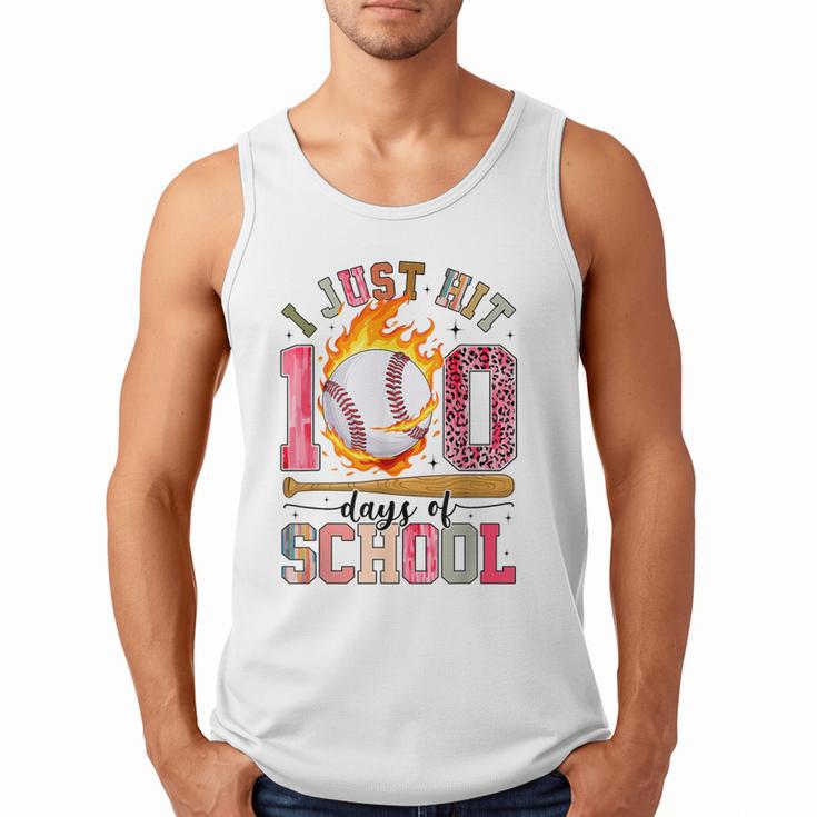I Just Hit 100 Days Of School Baseball Lovers Fans Boys Kids Men Tank Top I Just Hit 100 Days Of School Baseball Lovers Fans Boys Kids Men Tank Top
