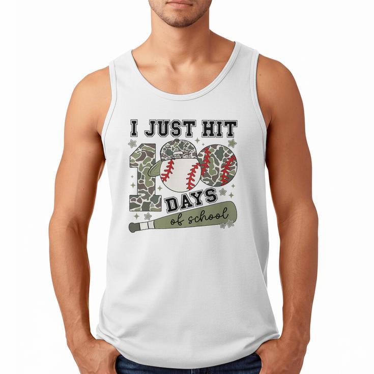 Kids I Just Hit 100 Days Boys 100 Days Of School Baseball Kids Men Tank Top