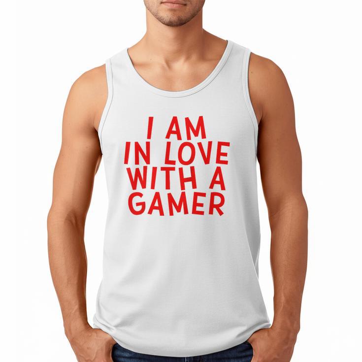 I Am In Love With A Gamer Cute Valentines Day Gamer Couple Raglan Baseball Tee Men Tank Top