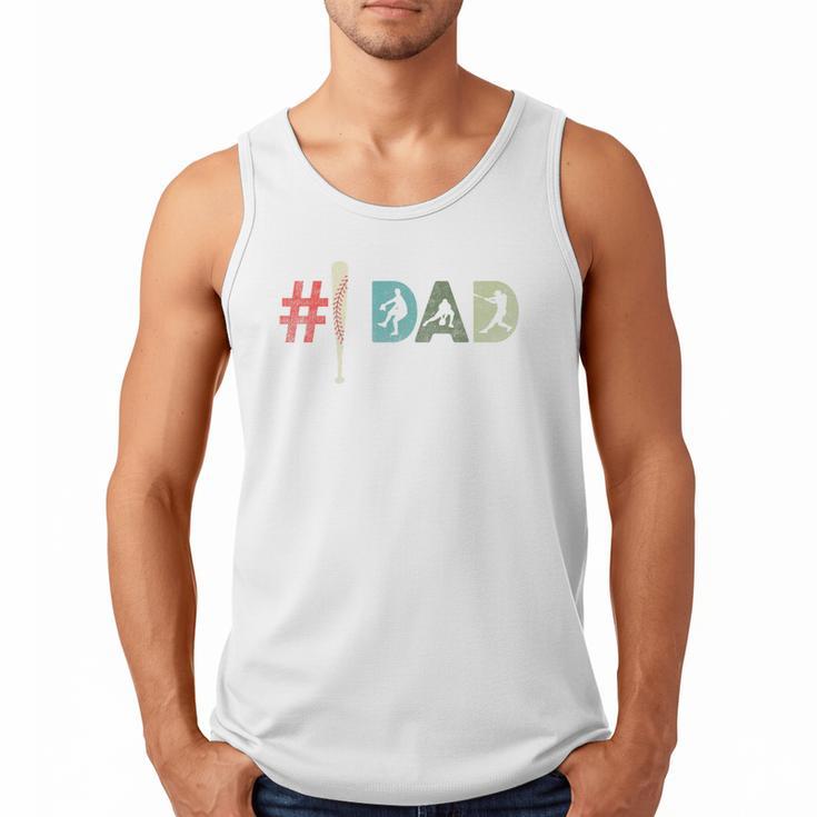 Number One Baseball Dad Father's Day Baseball Player Dad Premium Men Tank Top